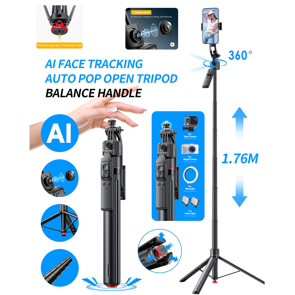 Selfie Stick Tripod - AI Gimbal Tripod Jumping Selfie Stick