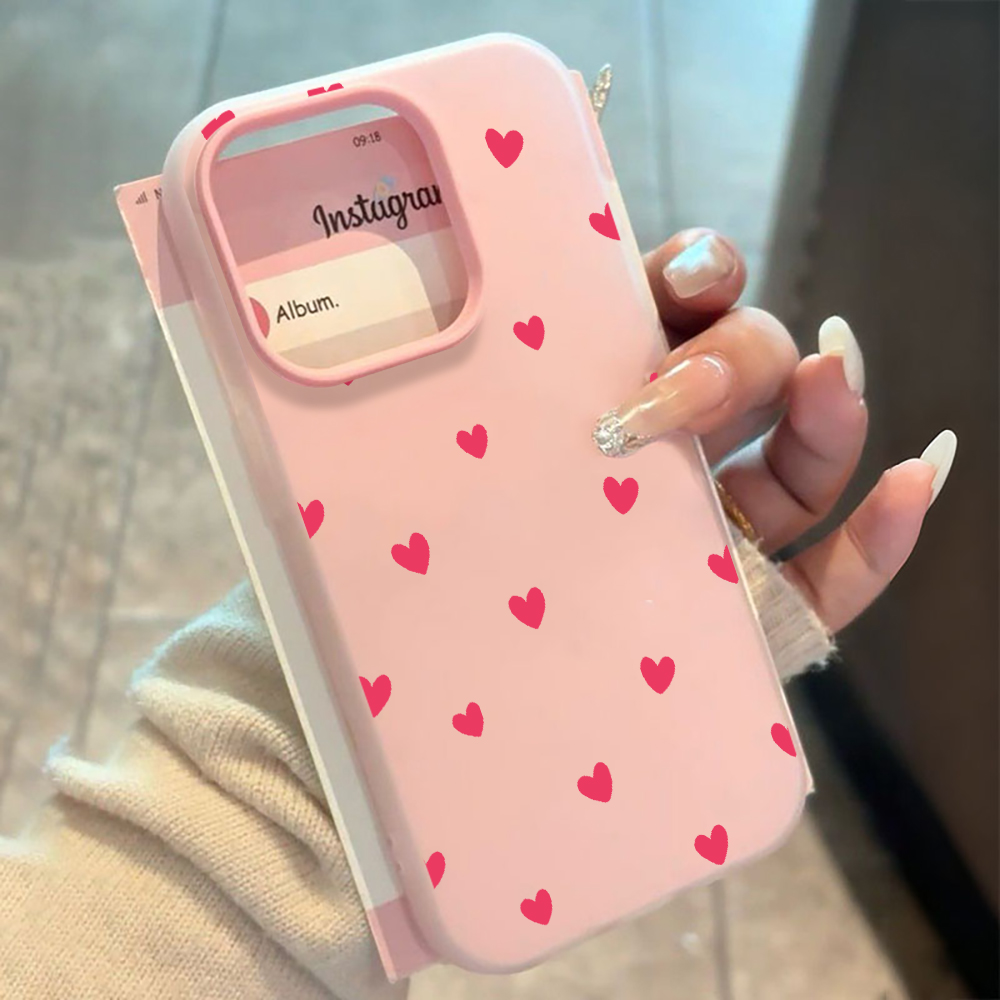 Red Love Heart Pattern Phone C - Phone Accessories Red ulasan dan harga
