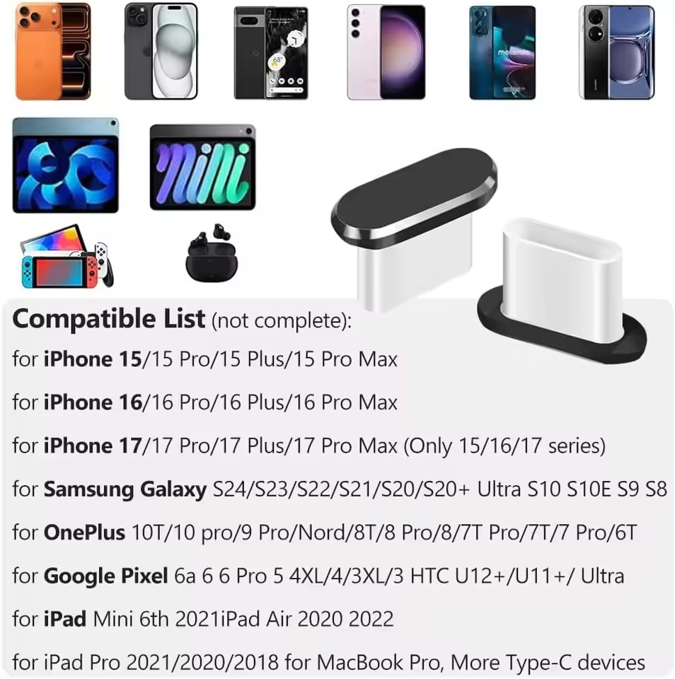 4Pcs USB C Dust Plug With Clea - Usb C Hub ulasan dan harga