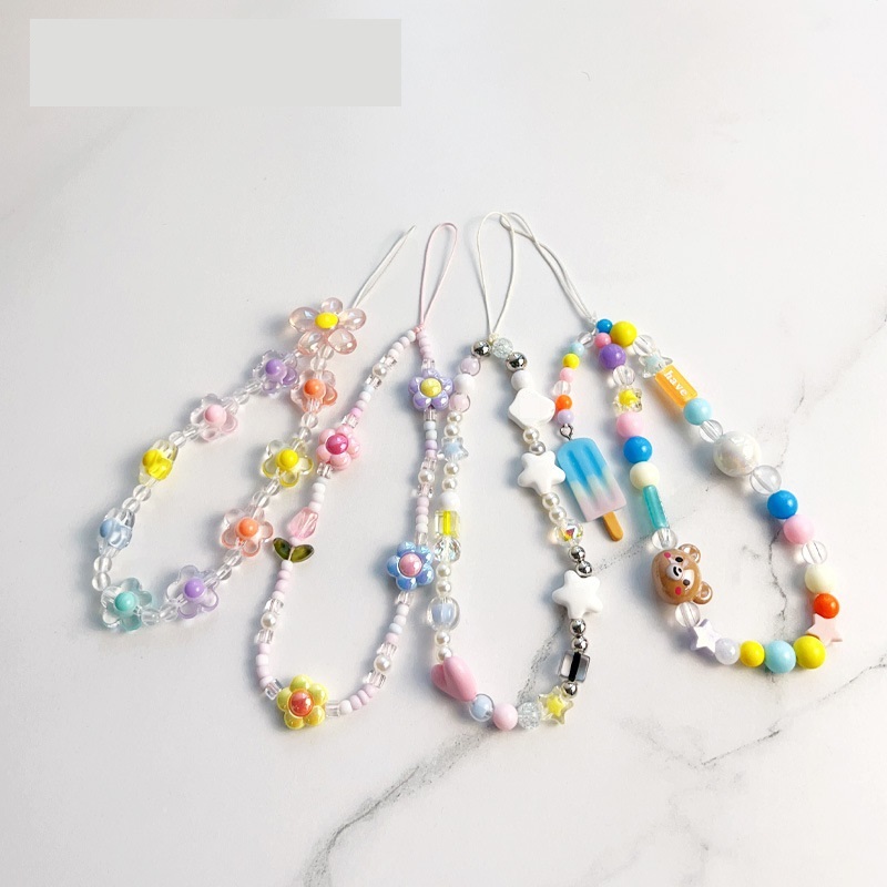 Tulip Flower Beaded Mobile Pho - Phone Accessories Crochet ulasan dan harga