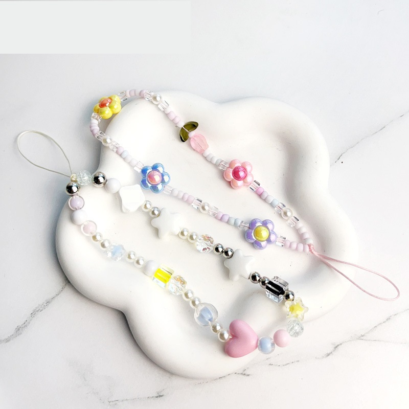 Tulip Flower Beaded Mobile Pho - Phone Accessories Crochet ulasan dan harga