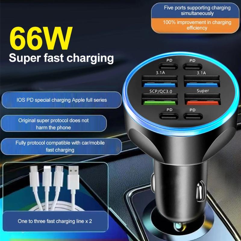 8 Ports USB C Car Charger 100W - Usb C Hub ulasan dan harga