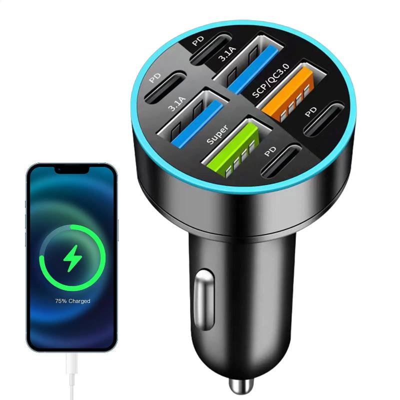 8 Ports USB C Car Charger 100W - Usb C Hub ulasan dan harga