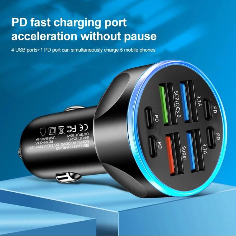 8 Ports USB C Car Charger 100W - Usb C Hub ulasan dan harga