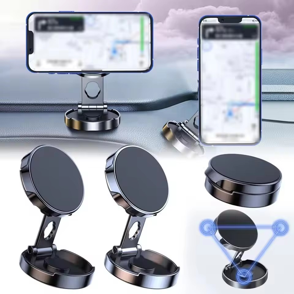 Round Folding Magnetic Car Hol - Phone Accessories Holder Car ulasan dan harga