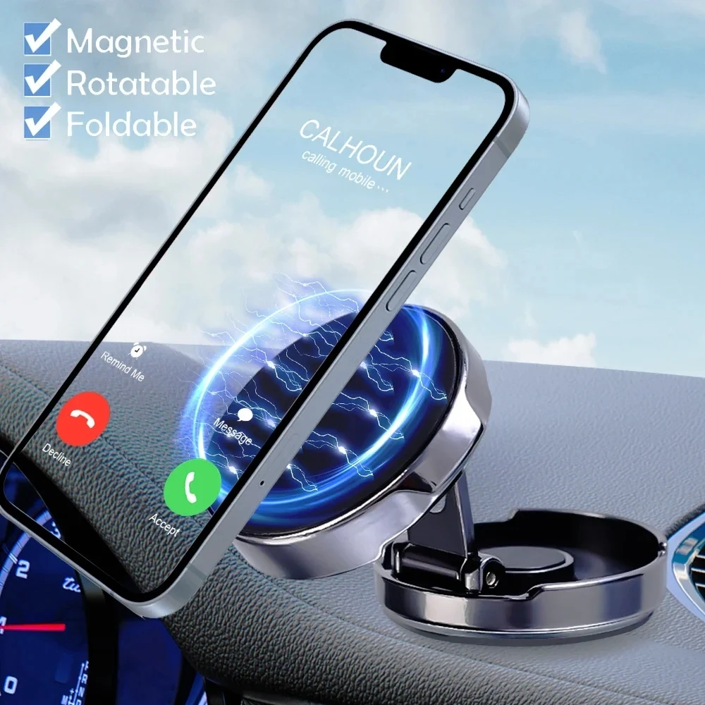 Round Folding Magnetic Car Hol - Phone Accessories Holder Car ulasan dan harga