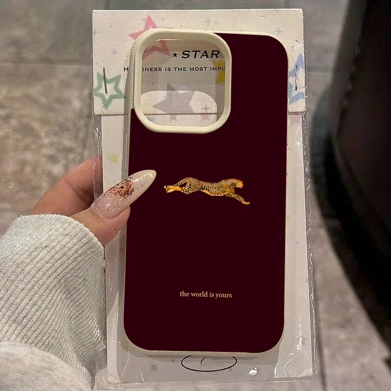 Fashion Leopard Wine Red Soft  - Phone Accessories Red ulasan dan harga