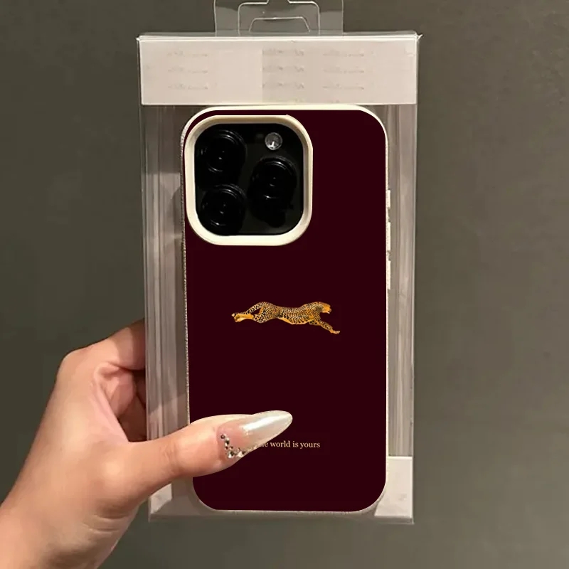 Fashion Leopard Wine Red Soft  - Phone Accessories Red ulasan dan harga