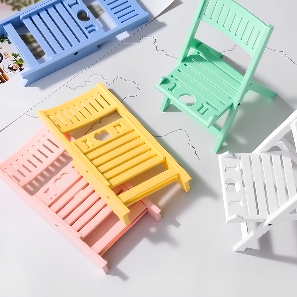 Creative Foldable Chair Phone  - Yellow Phone Accessories ulasan dan harga