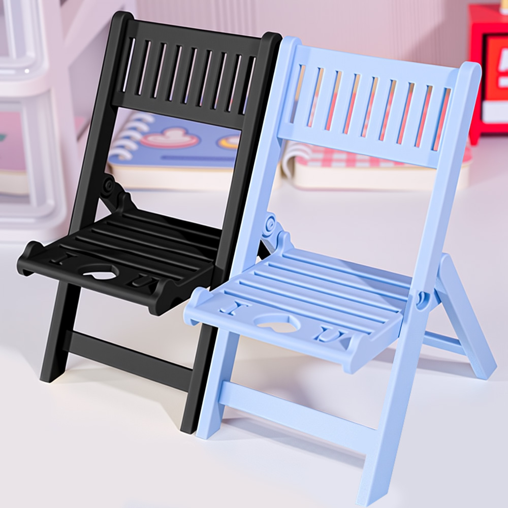 Creative Foldable Chair Phone  - Yellow Phone Accessories ulasan dan harga