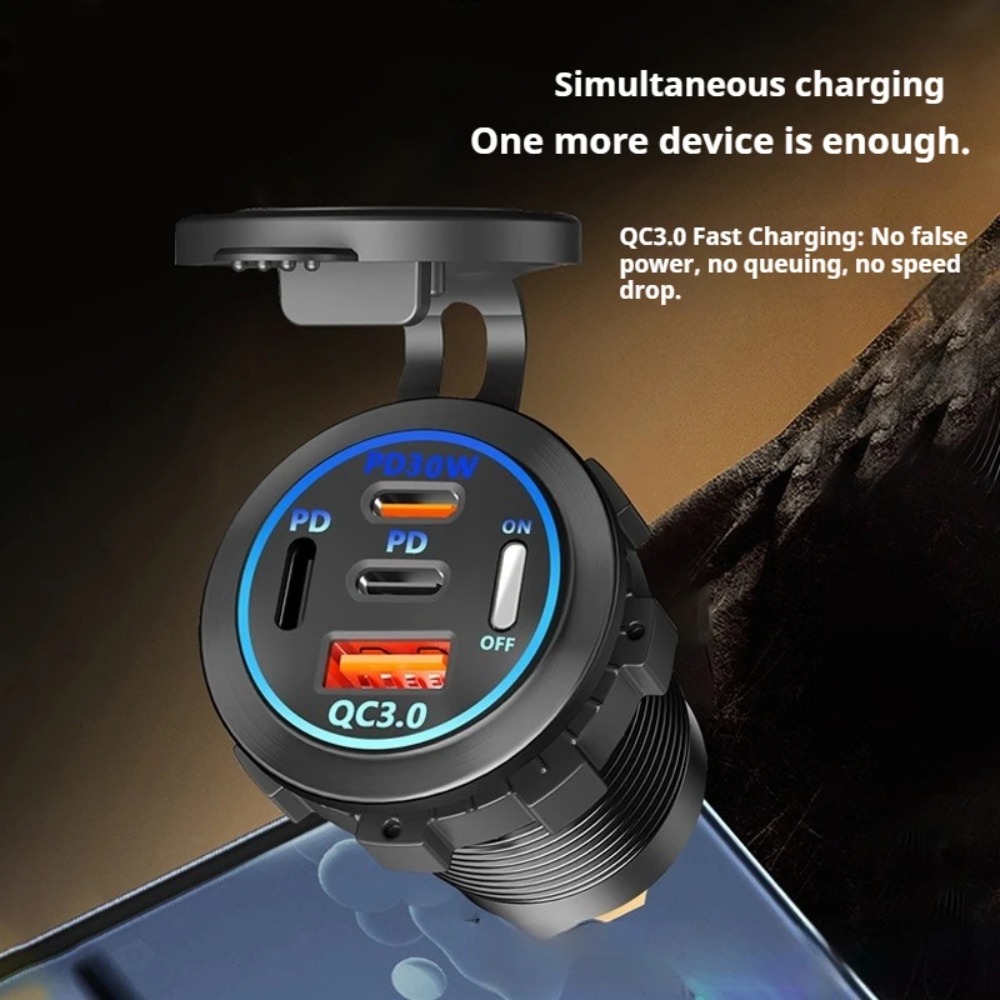 83W PD QC3.0 4-Port Car Charge - Usb C Hub ulasan dan harga