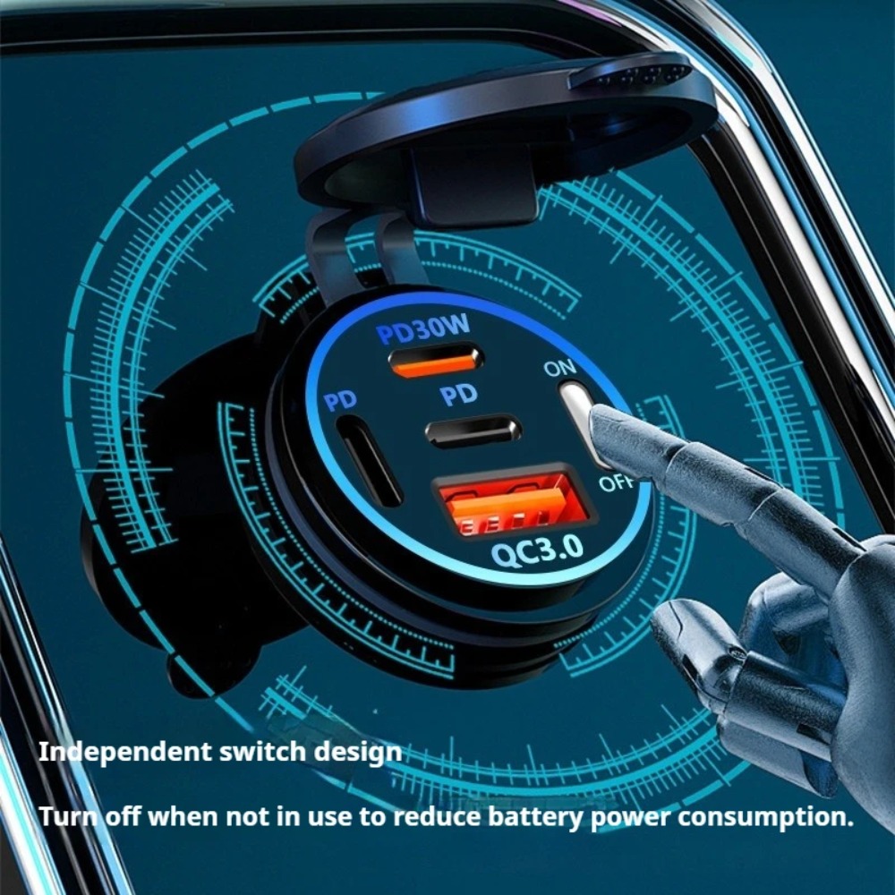83W PD QC3.0 4-Port Car Charge - Usb C Hub ulasan dan harga