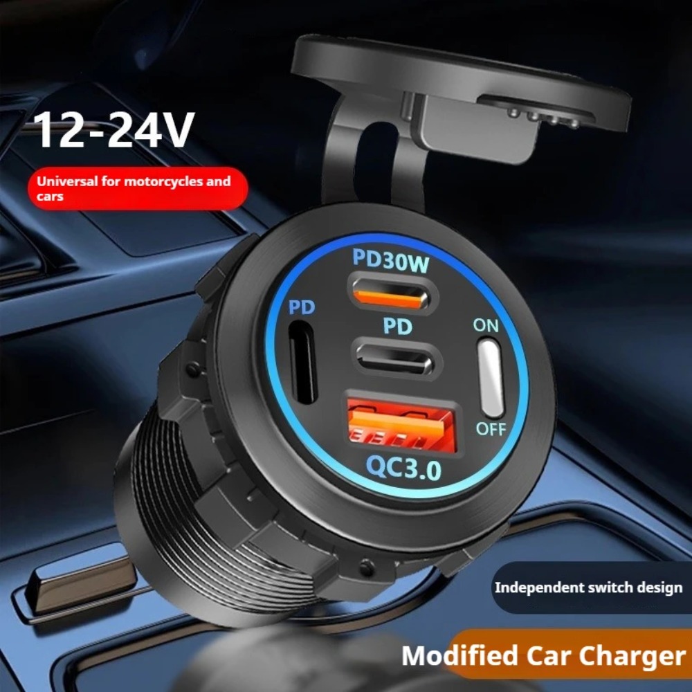 83W PD QC3.0 4-Port Car Charge - Usb C Hub ulasan dan harga