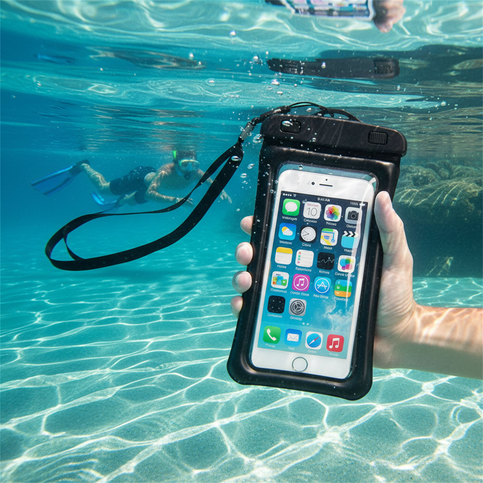Blue Black Waterproof Phone Ba - Phone Accessories Organizer ulasan dan harga