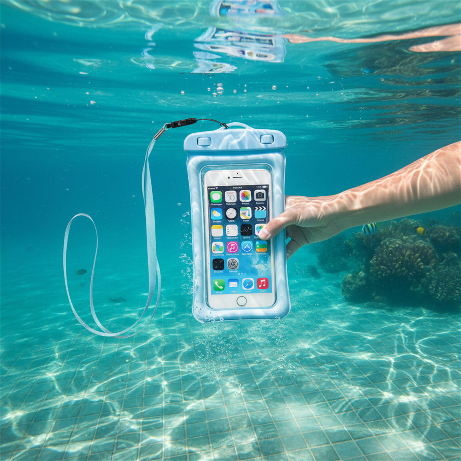 Blue Black Waterproof Phone Ba - Phone Accessories Organizer ulasan dan harga