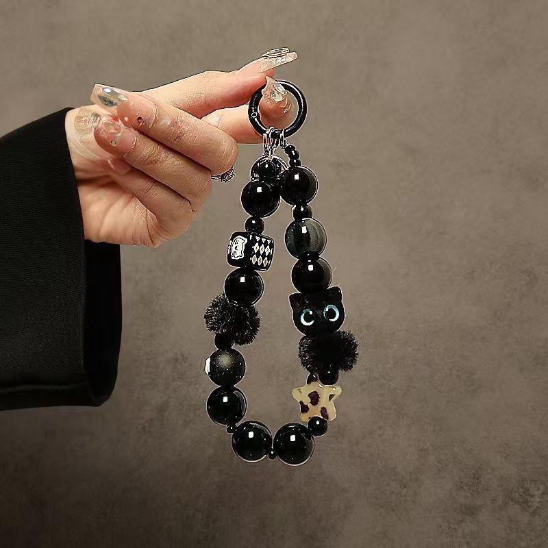 Luxury Black Fluffy Cat Mobile - Phone Accessories Crochet ulasan dan harga