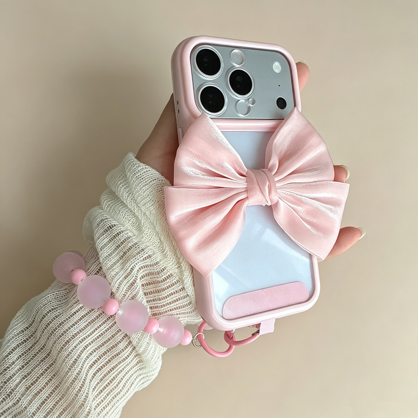 Bow Pink Frame Clear Phone Cas - Phone Accessories Crochet ulasan dan harga