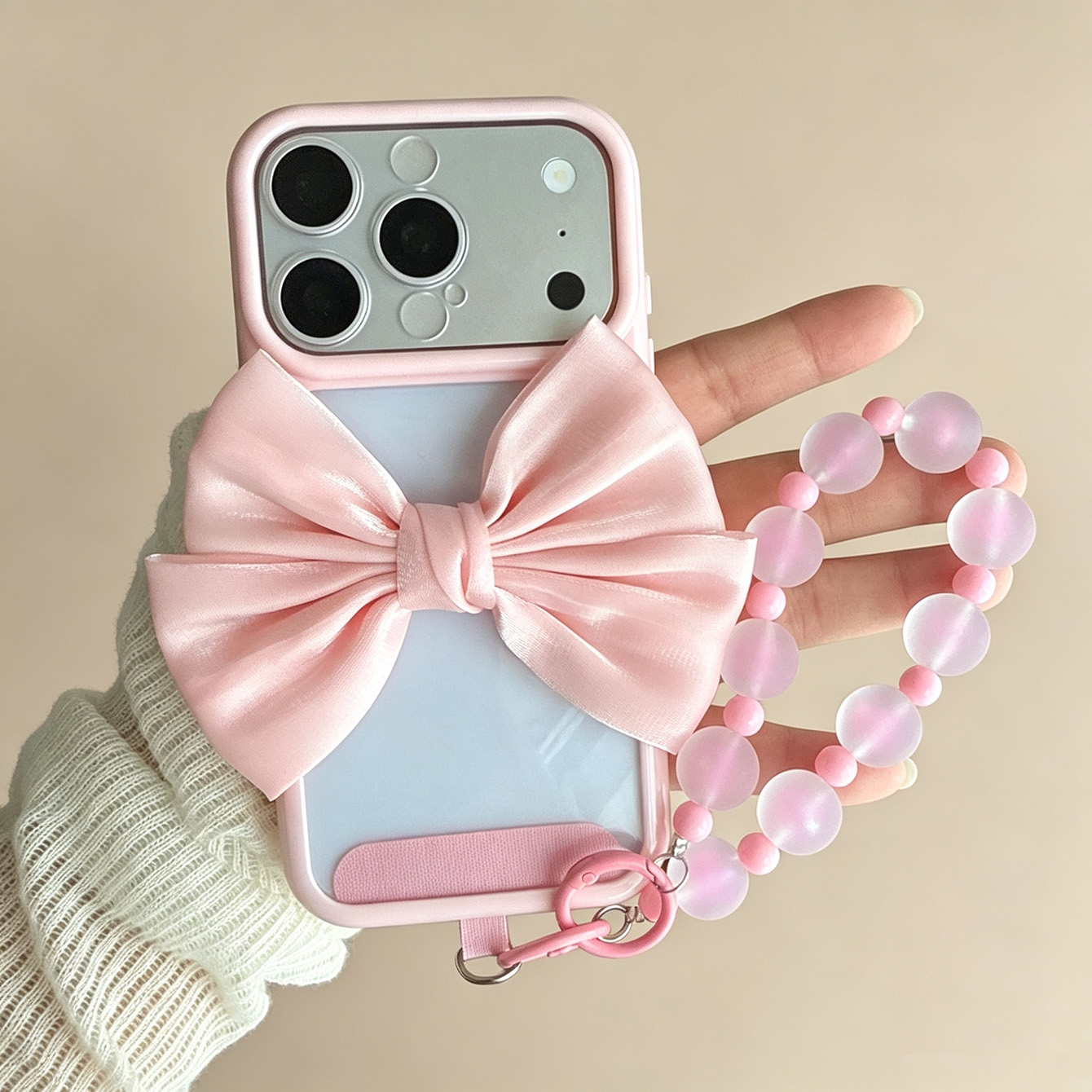 Bow Pink Frame Clear Phone Cas - Phone Accessories Crochet ulasan dan harga