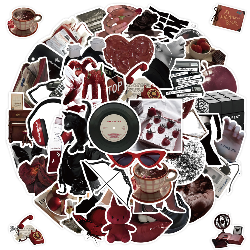 50 Pieces Red & Black Themed S - Phone Accessories Red ulasan dan harga