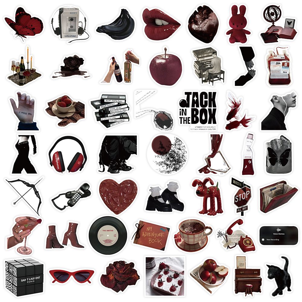50 Pieces Red & Black Themed S - Phone Accessories Red ulasan dan harga