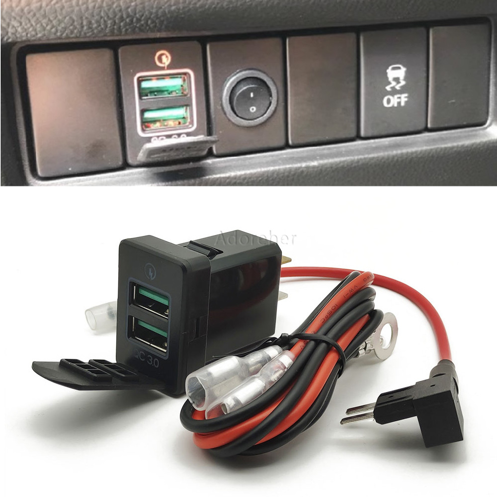 1PC Red LED Car Charger Dual Q - Phone Accessories Red ulasan dan harga