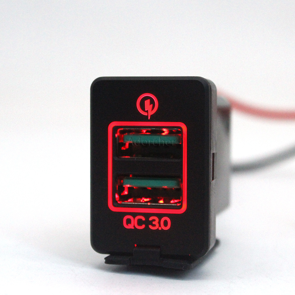 1PC Red LED Car Charger Dual Q - Phone Accessories Red ulasan dan harga