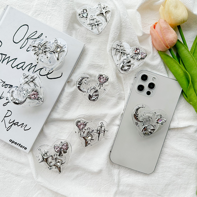 Clear Heart Phone Grip Holder  - Phone Accessories Crochet ulasan dan harga
