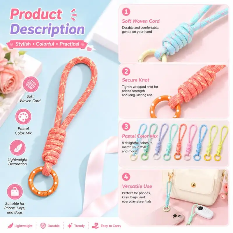 Hand Woven Keychain For Mobile - Phone Accessories Holder Car ulasan dan harga