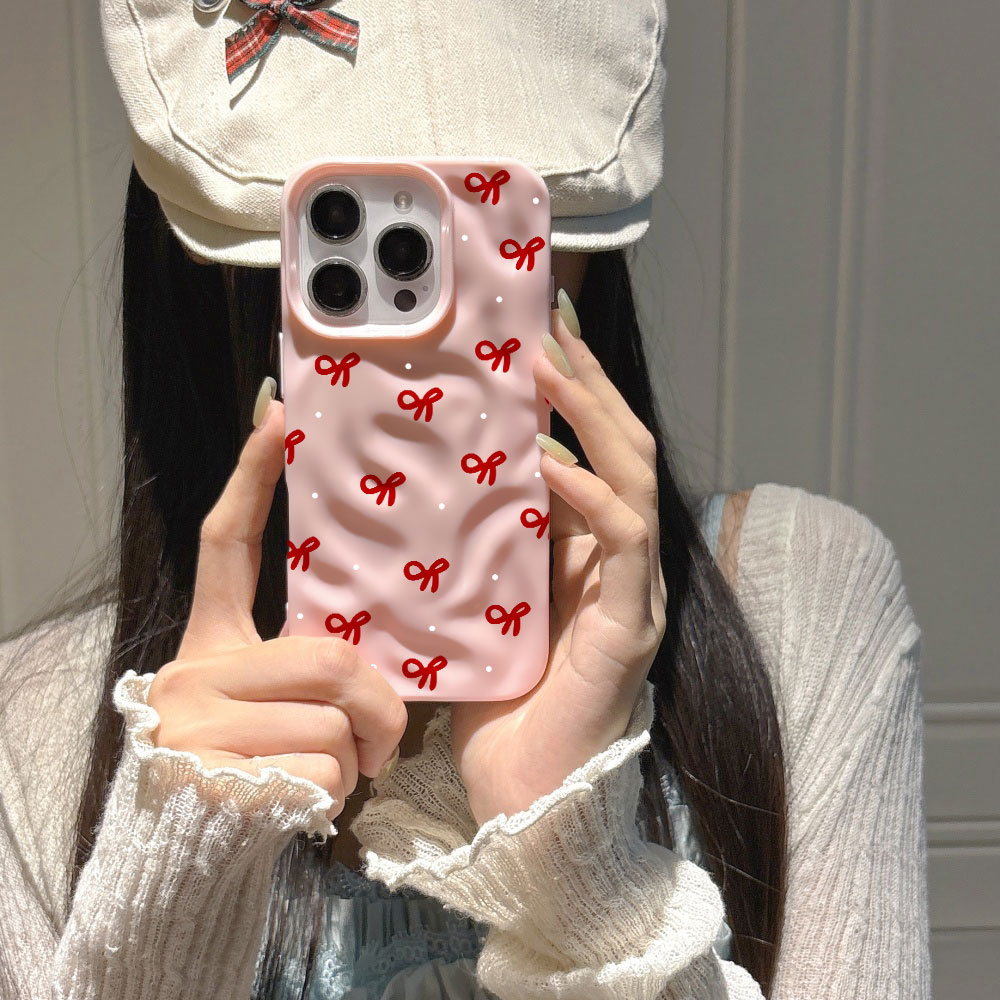 3D Water Ripple Red Heart Prin - Phone Accessories Red ulasan dan harga