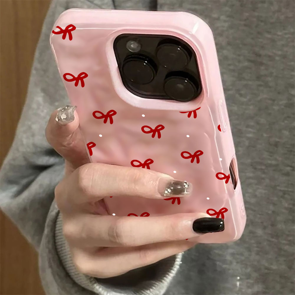 3D Water Ripple Red Heart Prin - Phone Accessories Red ulasan dan harga