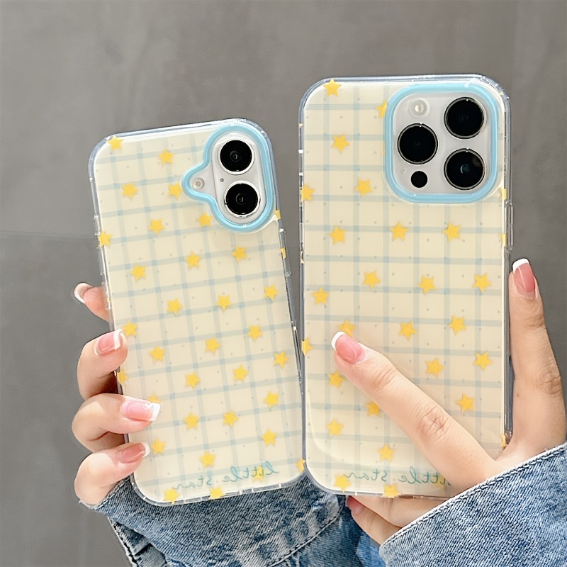 Yellow Star Checkered Pattern  - Yellow Phone Accessories ulasan dan harga