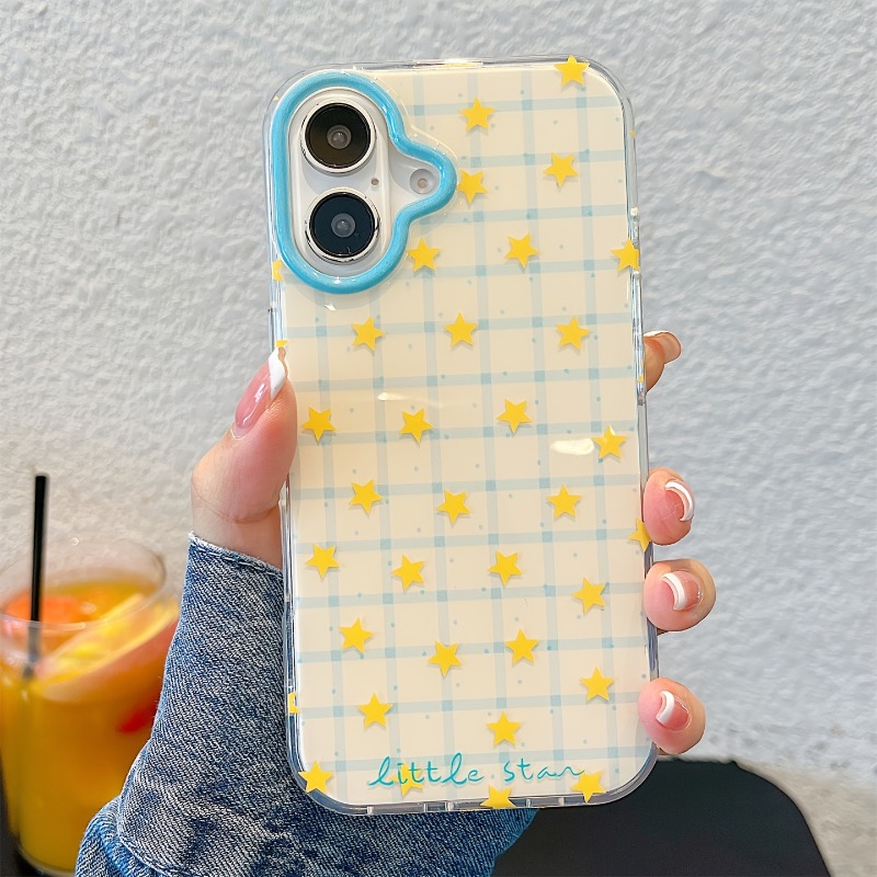 Yellow Star Checkered Pattern  - Yellow Phone Accessories ulasan dan harga