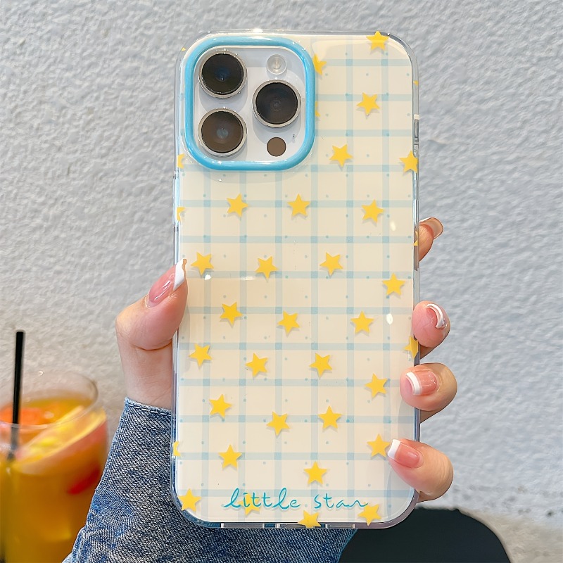 Yellow Star Checkered Pattern  - Yellow Phone Accessories ulasan dan harga