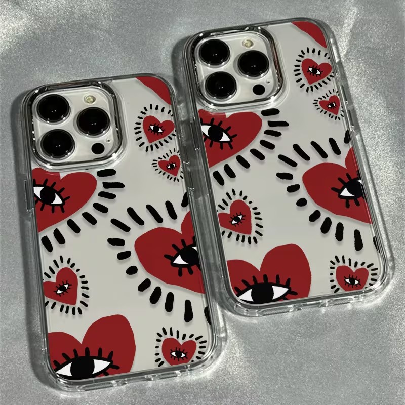 Unique Red Heart Eye Frame Sof - Phone Accessories Red ulasan dan harga