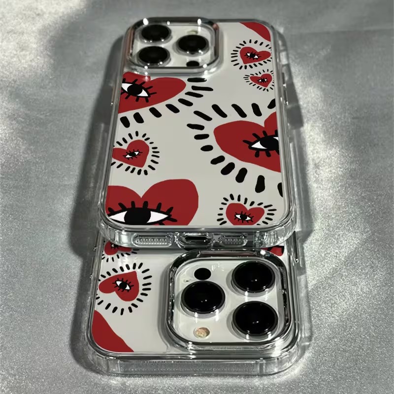 Unique Red Heart Eye Frame Sof - Phone Accessories Red ulasan dan harga