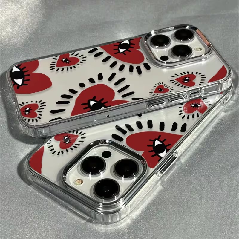 Unique Red Heart Eye Frame Sof - Phone Accessories Red ulasan dan harga