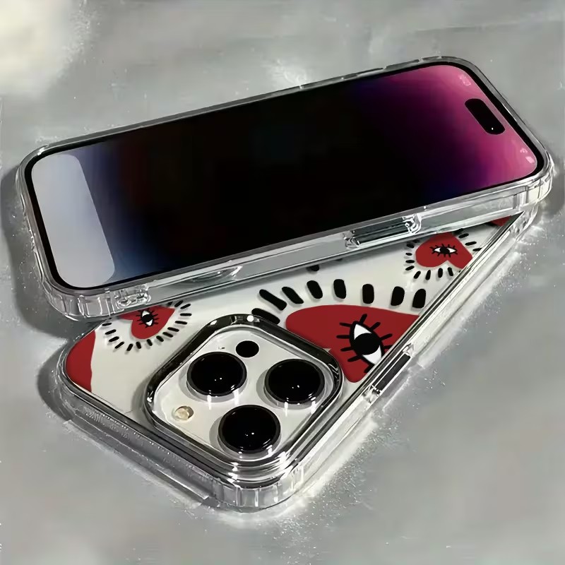 Unique Red Heart Eye Frame Sof - Phone Accessories Red ulasan dan harga