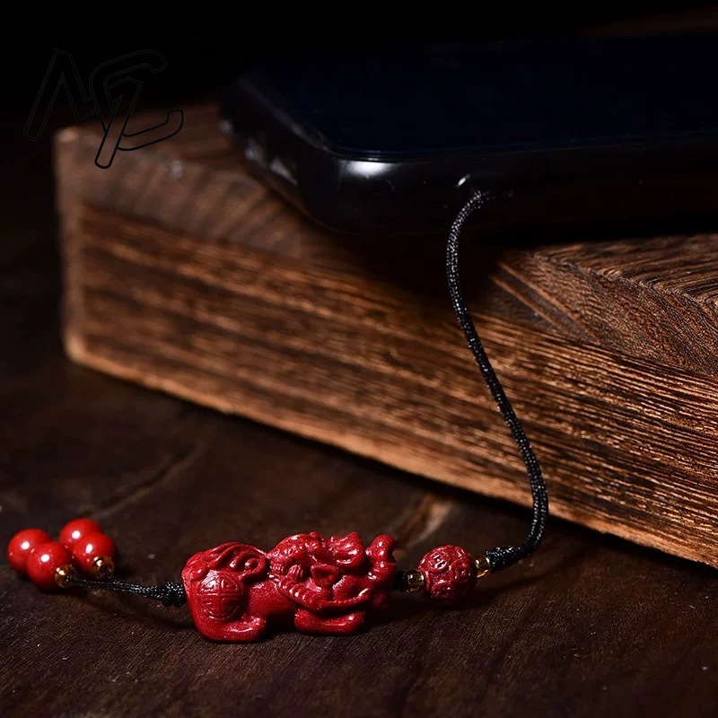 Natural Red Cinnabar Goldfish  - Phone Accessories Red ulasan dan harga