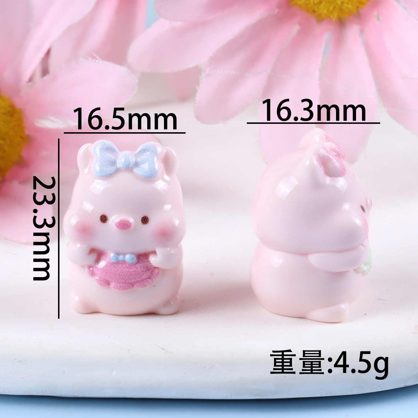 6PCS Mixed Cute Pig Resin Char - Yellow Phone Accessories ulasan dan harga