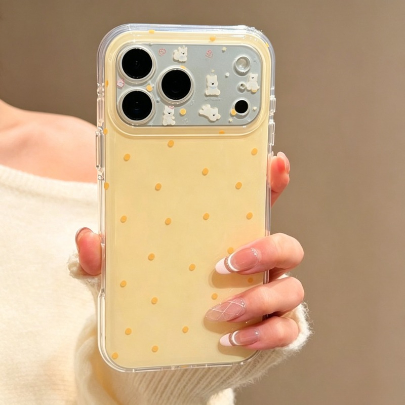 Fashion Cute Yellow Polka Dot  - Yellow Phone Accessories ulasan dan harga