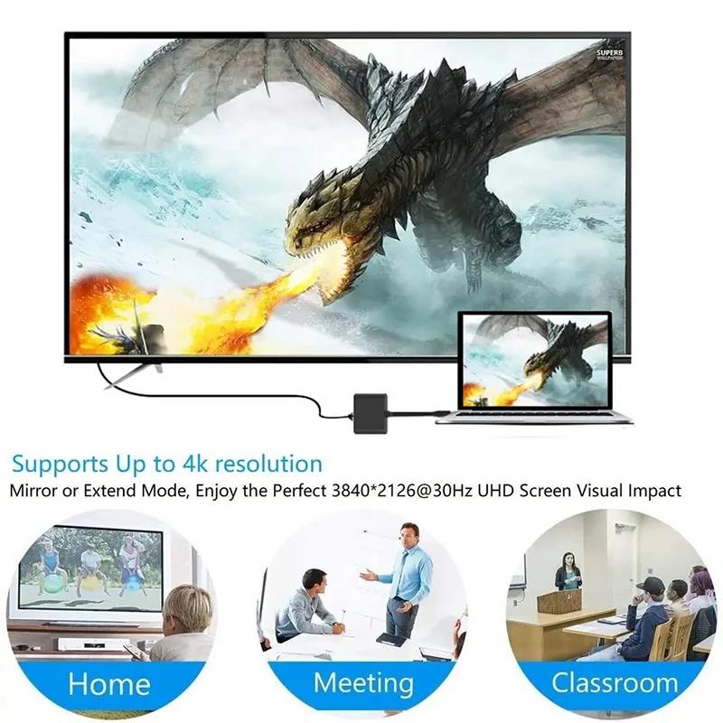 3 In 1 Type C to HDMI-compatib - Hdmi Phone Adapter ulasan dan harga